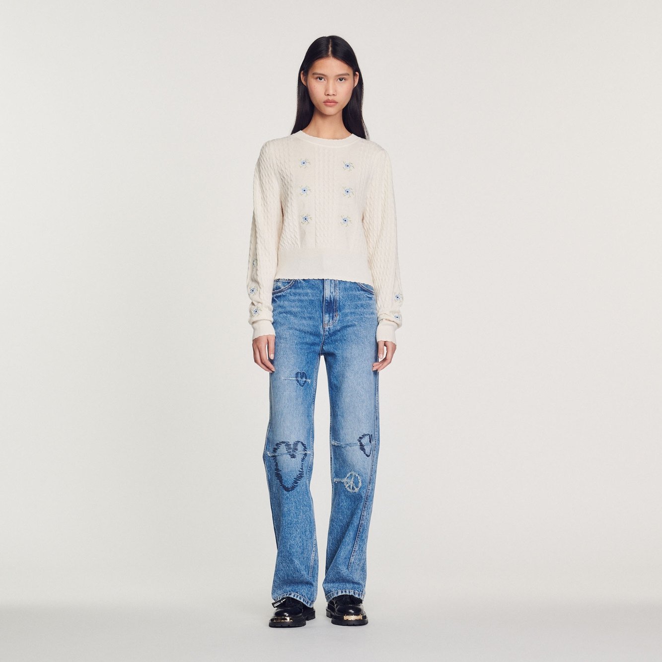 Trui van geborduurd tricot Sandro tweedehands photo 3