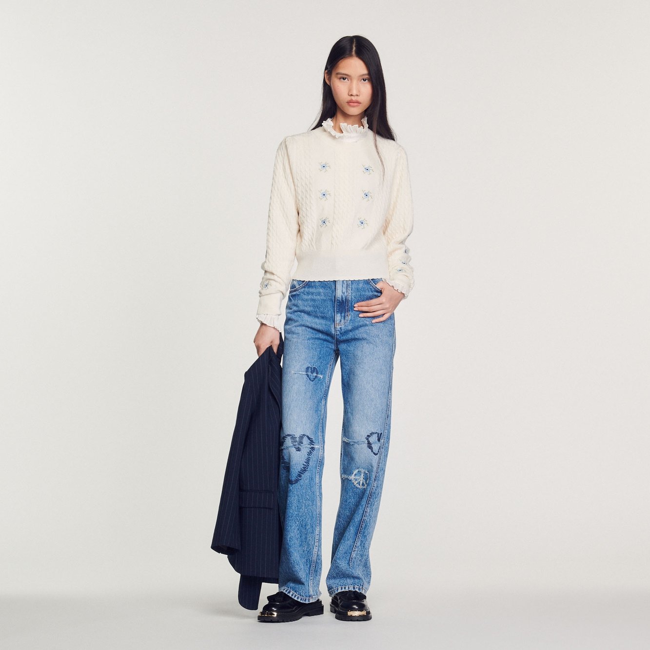 Trui van geborduurd tricot Sandro tweedehands photo 5