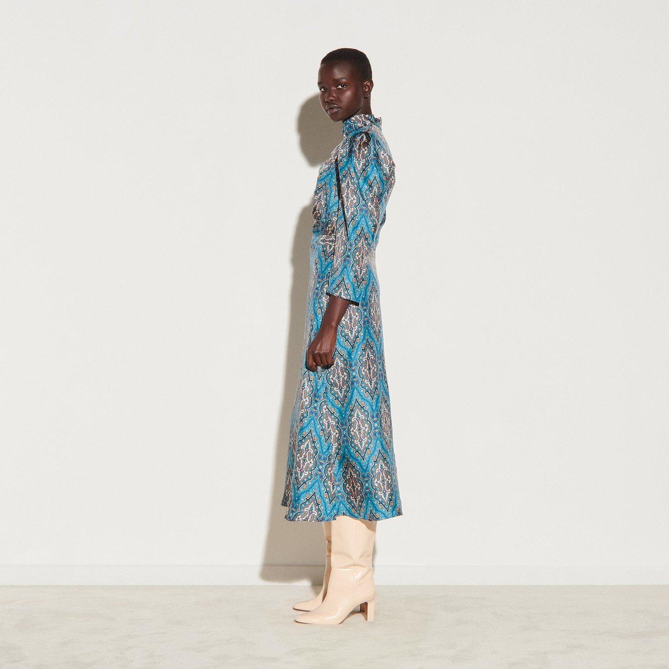Long all-over silk print dress Sandro second-hand photo 2