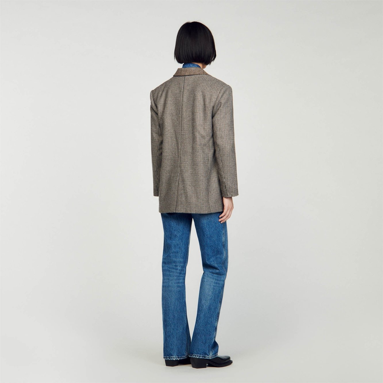 Veste de tailleur pied-de-poule Sandro seconde main photo 6