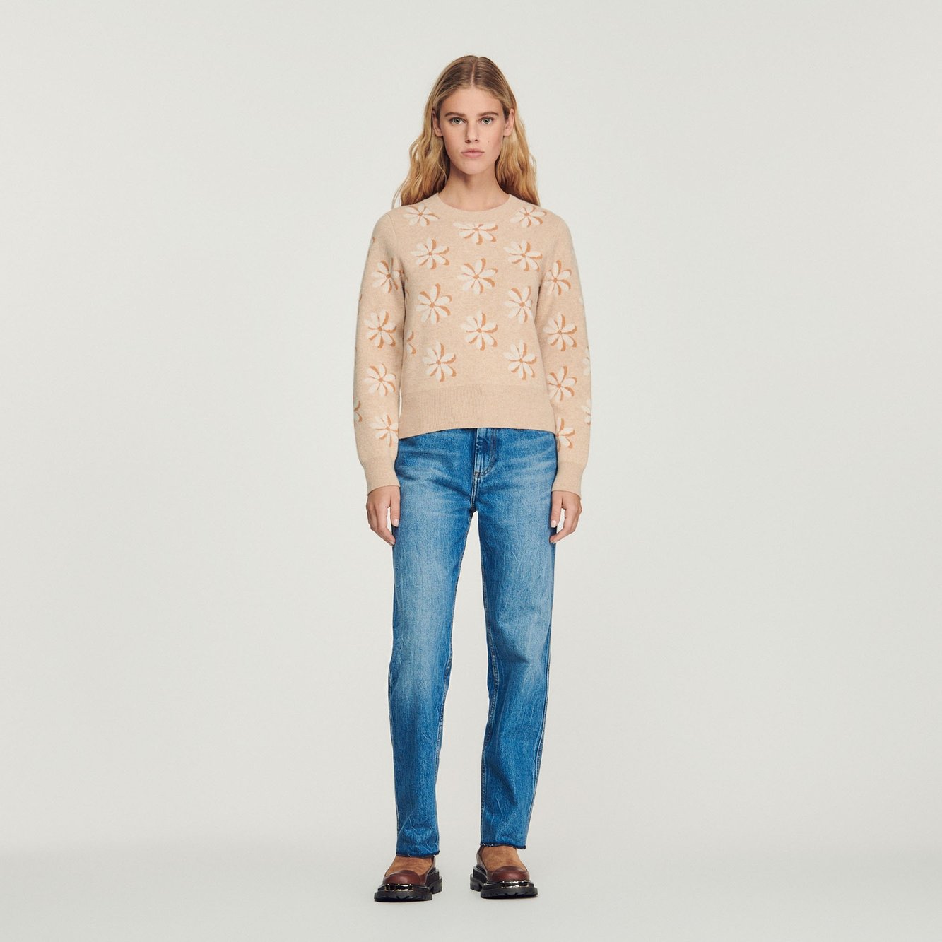 Floral jacquard knit Sweater Sandro second-hand photo 3