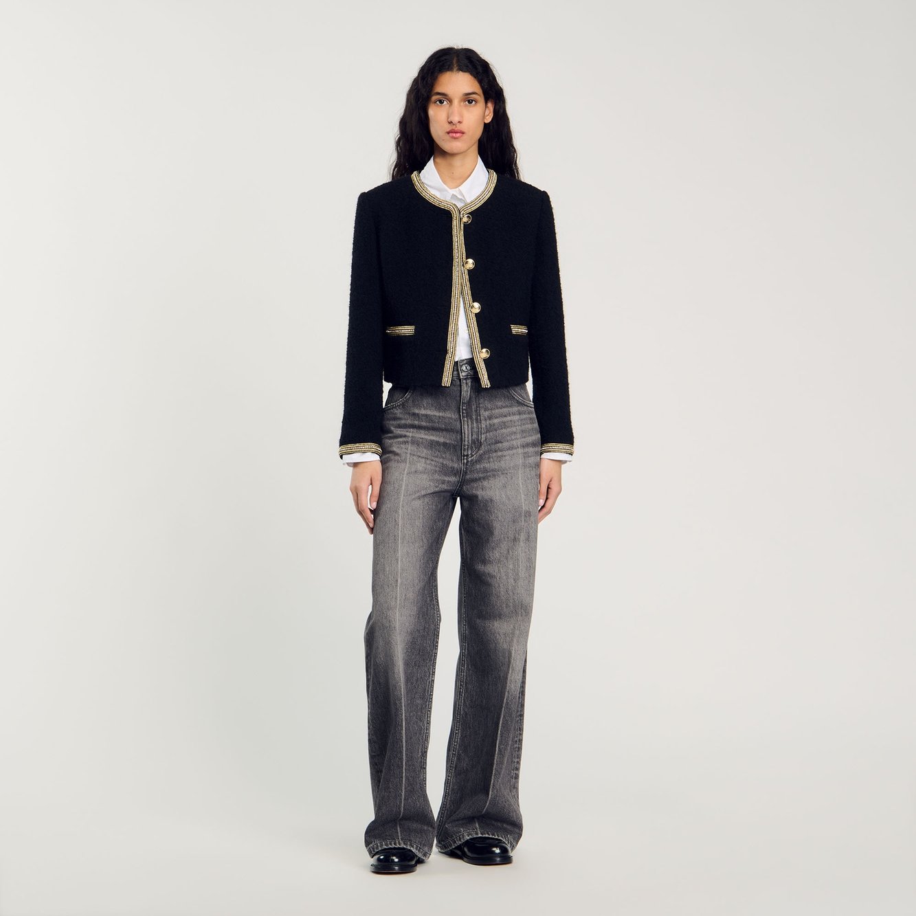 Cropped tweed Jacket Sandro second-hand photo 4