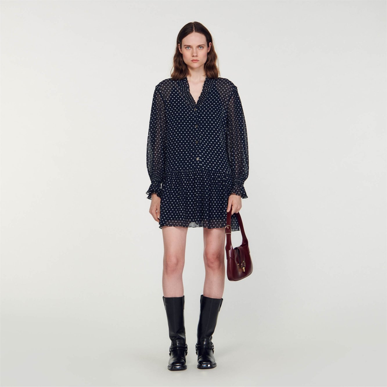 Short polka dot dress Sandro second-hand photo 2