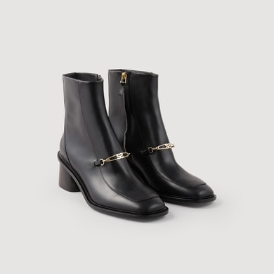 Bottines en cuir Sandro seconde main photo 2