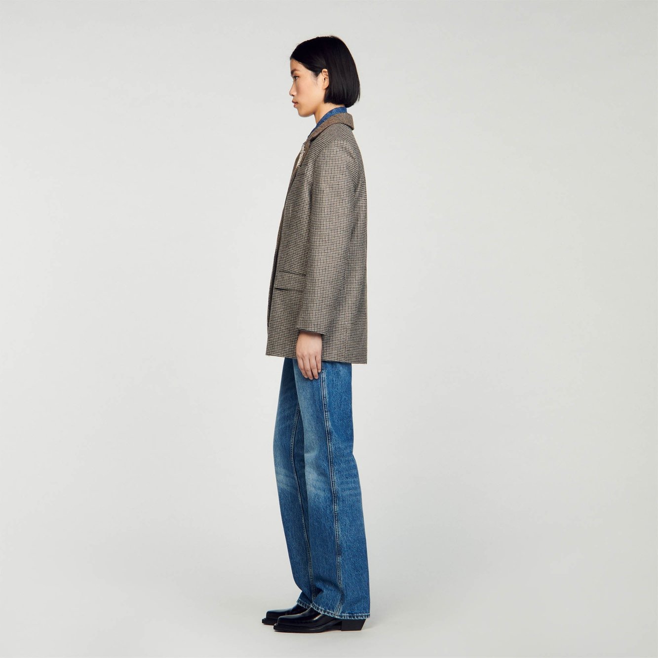 Veste de tailleur pied-de-poule Sandro seconde main photo 7