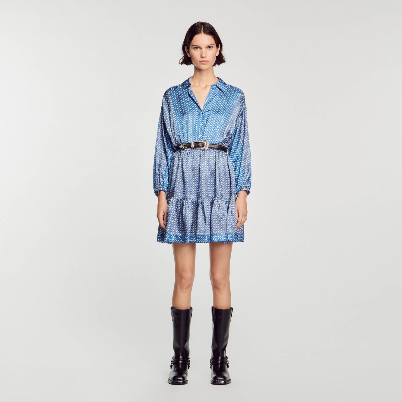 Short tie-print dress Sandro second-hand photo 2