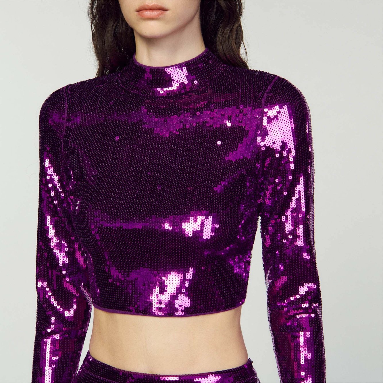 Cropped knit jumper with sequins Sandro second-hand photo 4