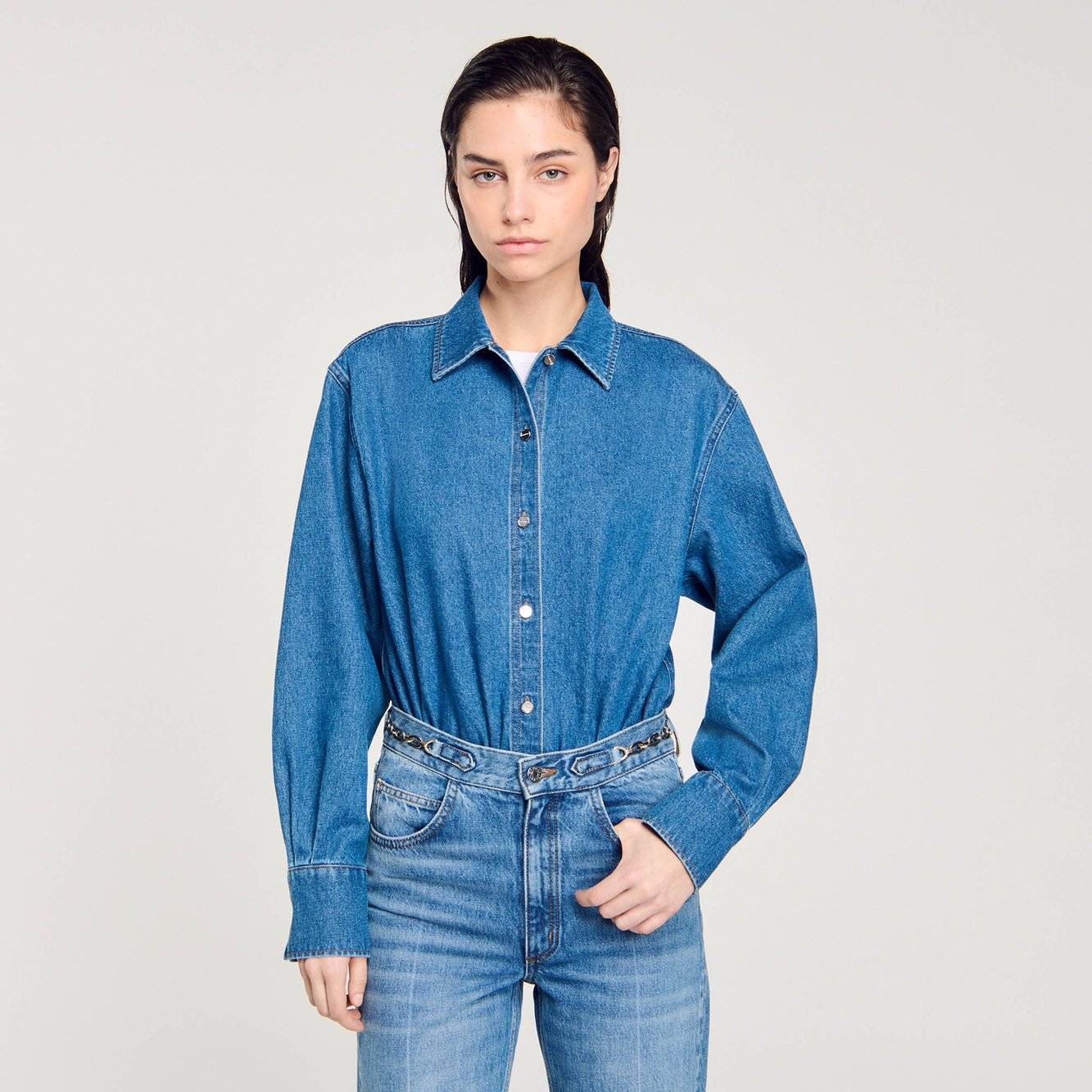 Chemise body en Jean Sandro seconde main photo 7