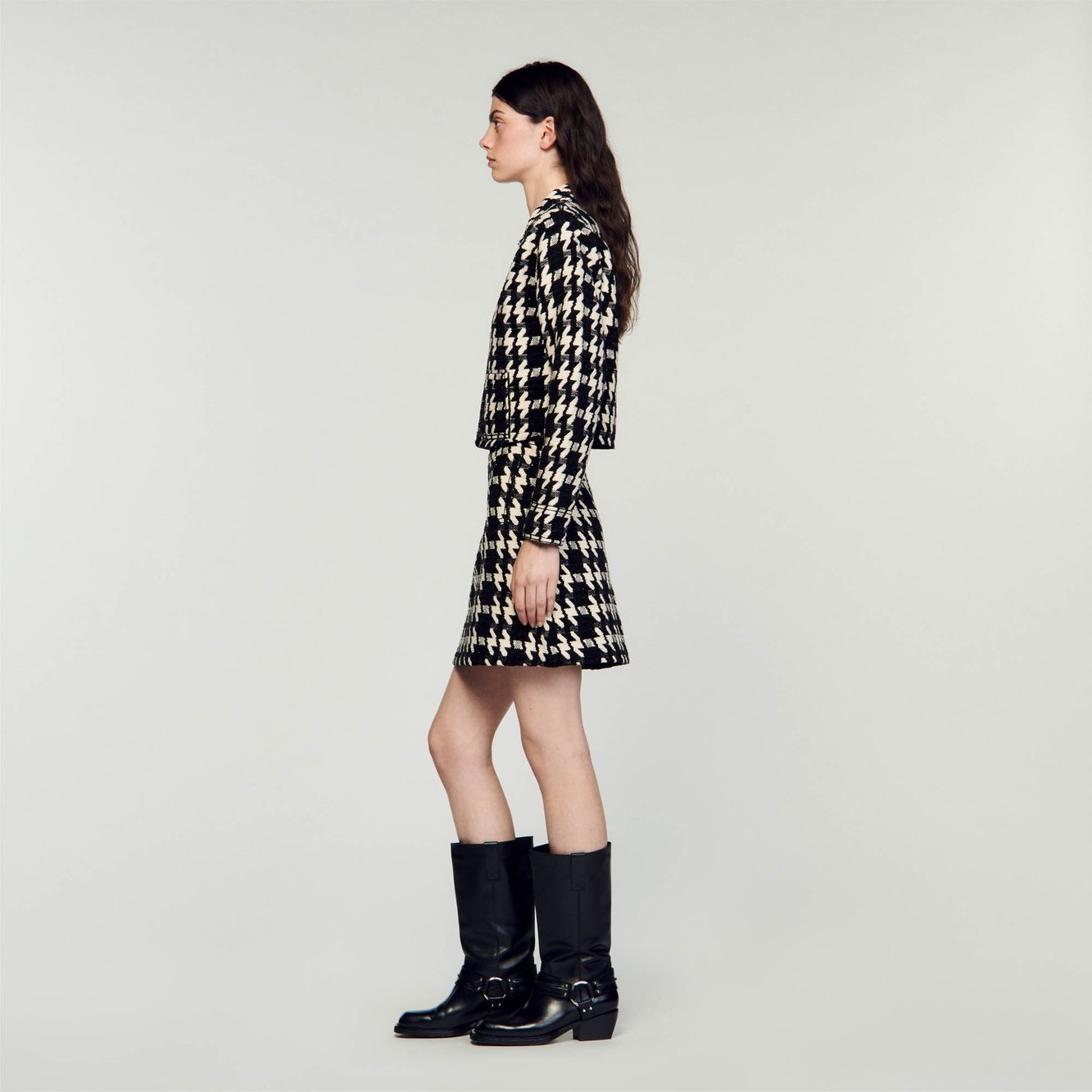 Short houndstooth skirt Sandro second-hand photo 7