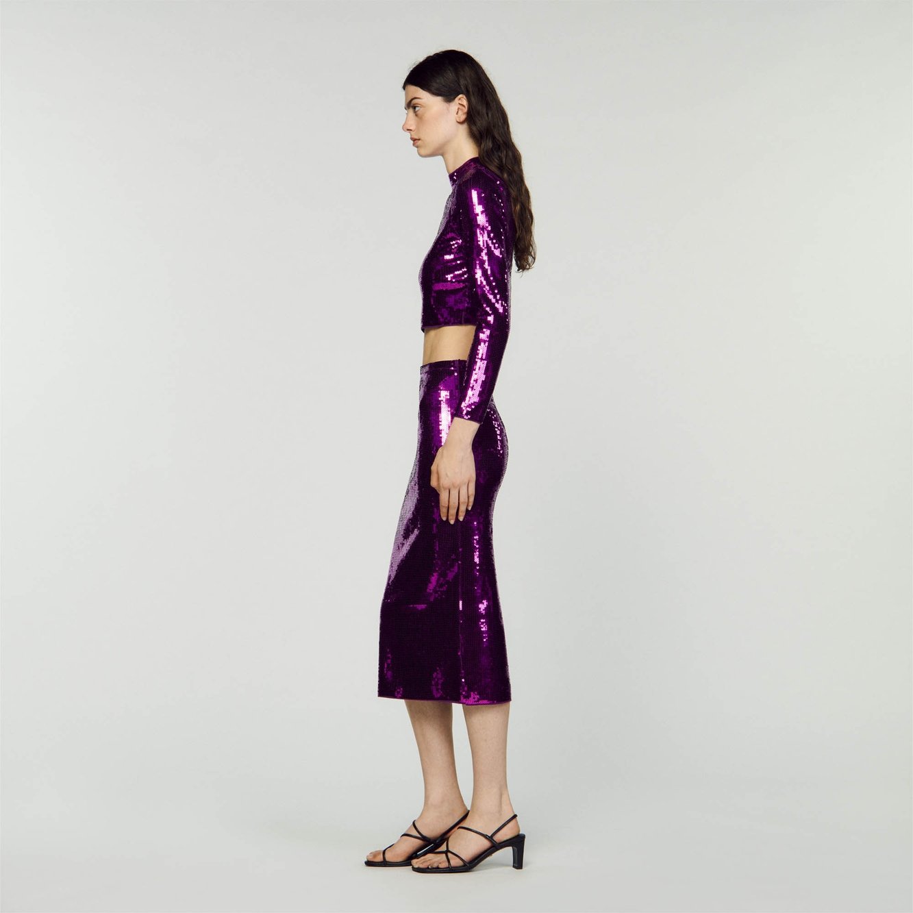 Cropped knit jumper with sequins Sandro second-hand photo 7