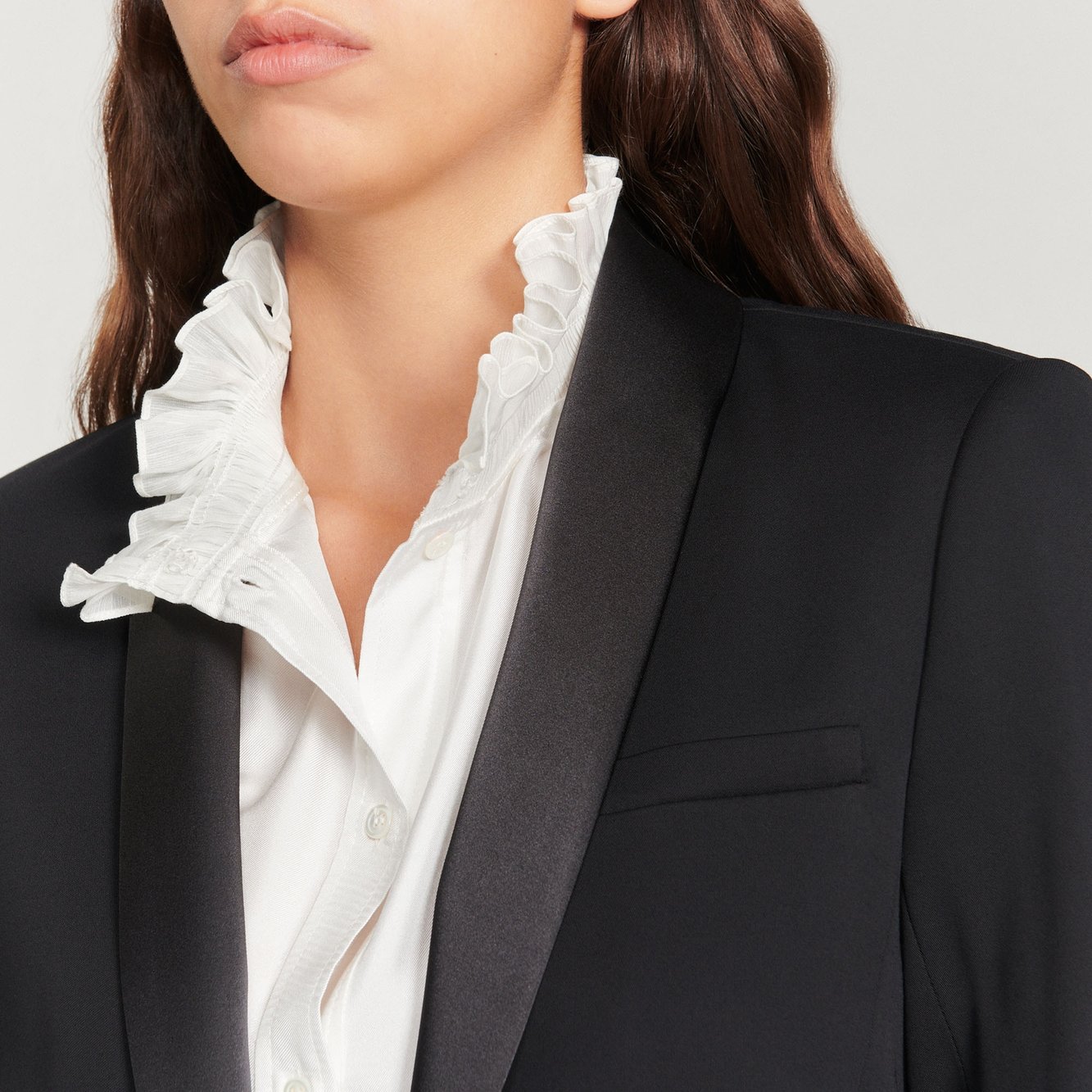 Tuxedo Jacket with satin inset Sandro second-hand photo 2