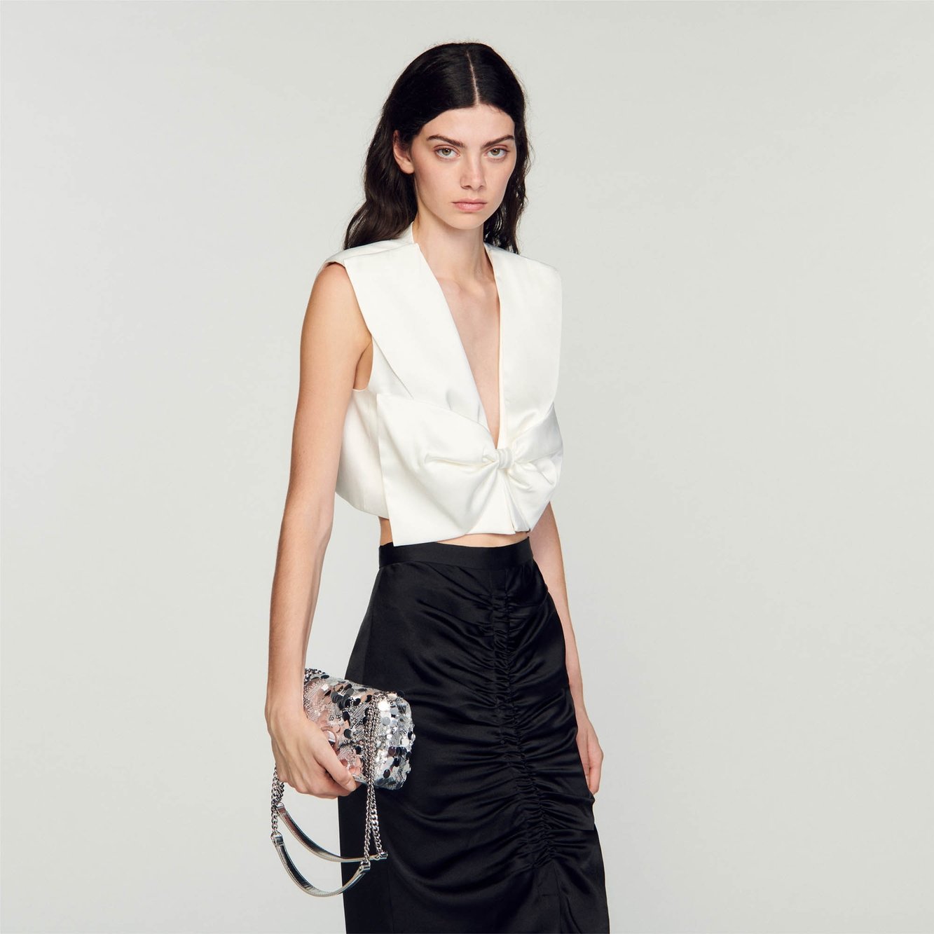 Satin-effect midi skirt Sandro second-hand photo 8