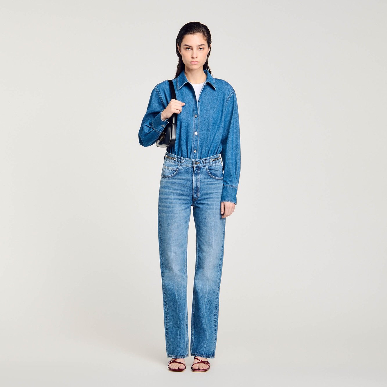 Chemise body en Jean Sandro seconde main photo 3