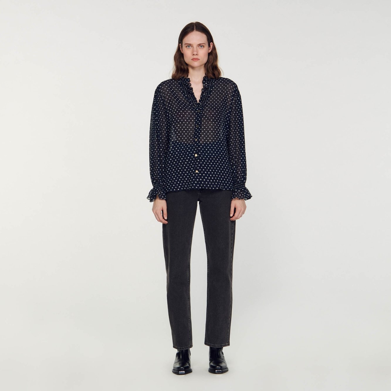 Patterned polka dot blouse Sandro second-hand photo 3