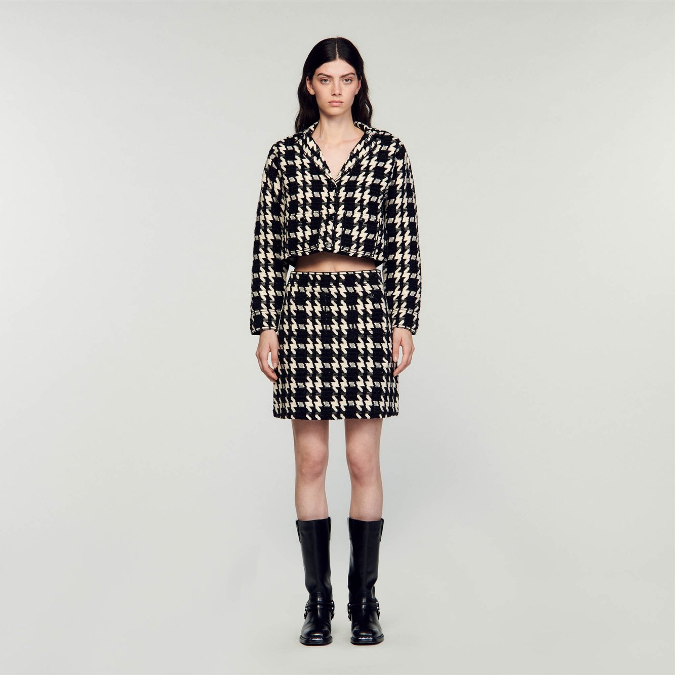 Short houndstooth skirt Sandro second-hand photo 3