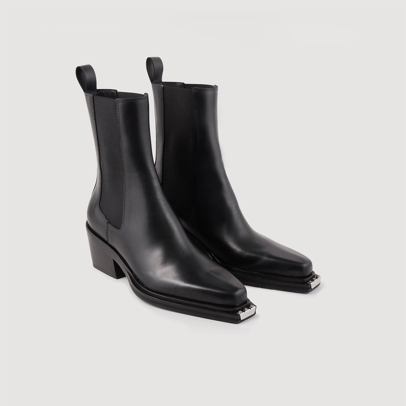 Bottines en cuir Sandro seconde main photo 2