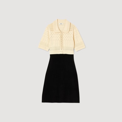 Robe courte en Maille bicolore Sandro seconde main photo 1
