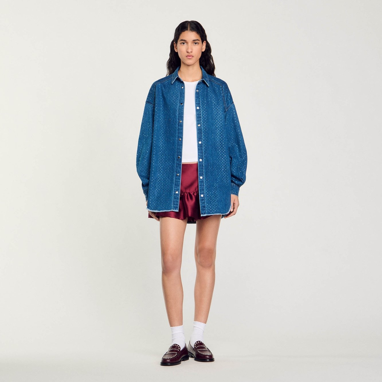 Chemise strassée en Jean Sandro seconde main photo 4