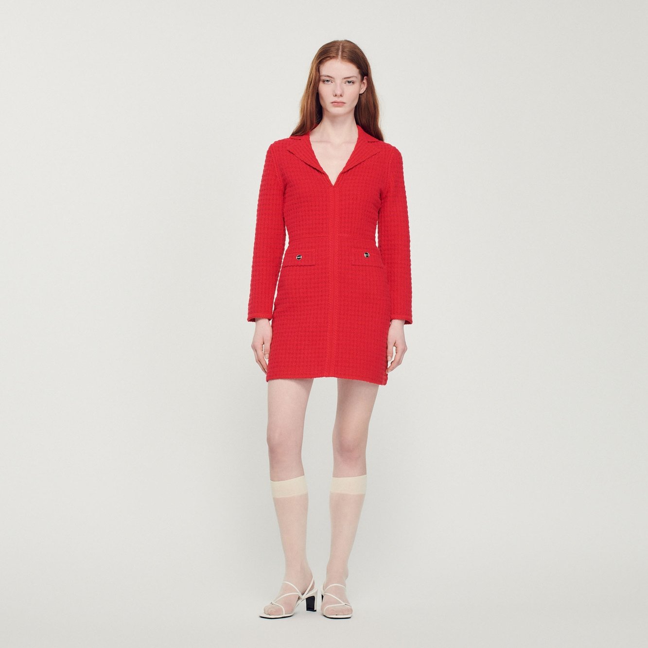 Korte jurk met tweed effect Sandro tweedehands photo 3