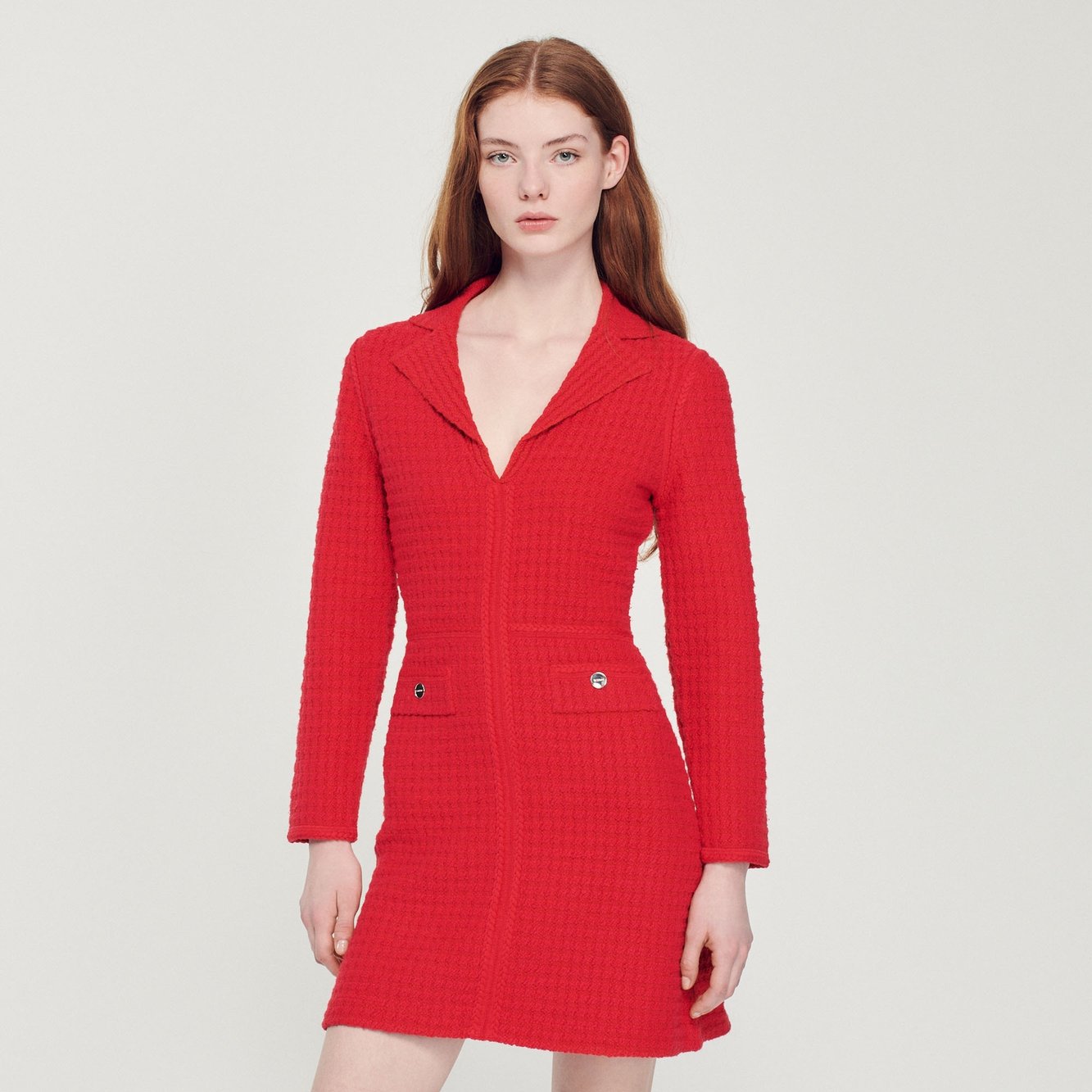 Korte jurk met tweed effect Sandro tweedehands photo 4