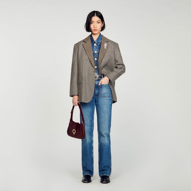 Veste de tailleur pied-de-poule Sandro seconde main photo 2