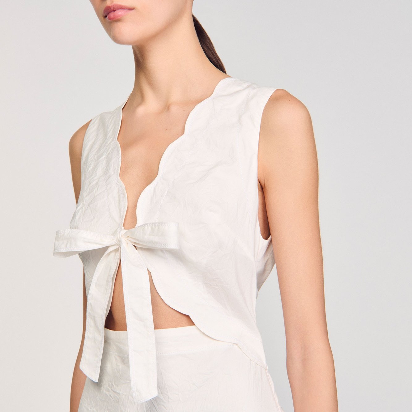 Crinkled maxi dress with bow Sandro second-hand photo 3