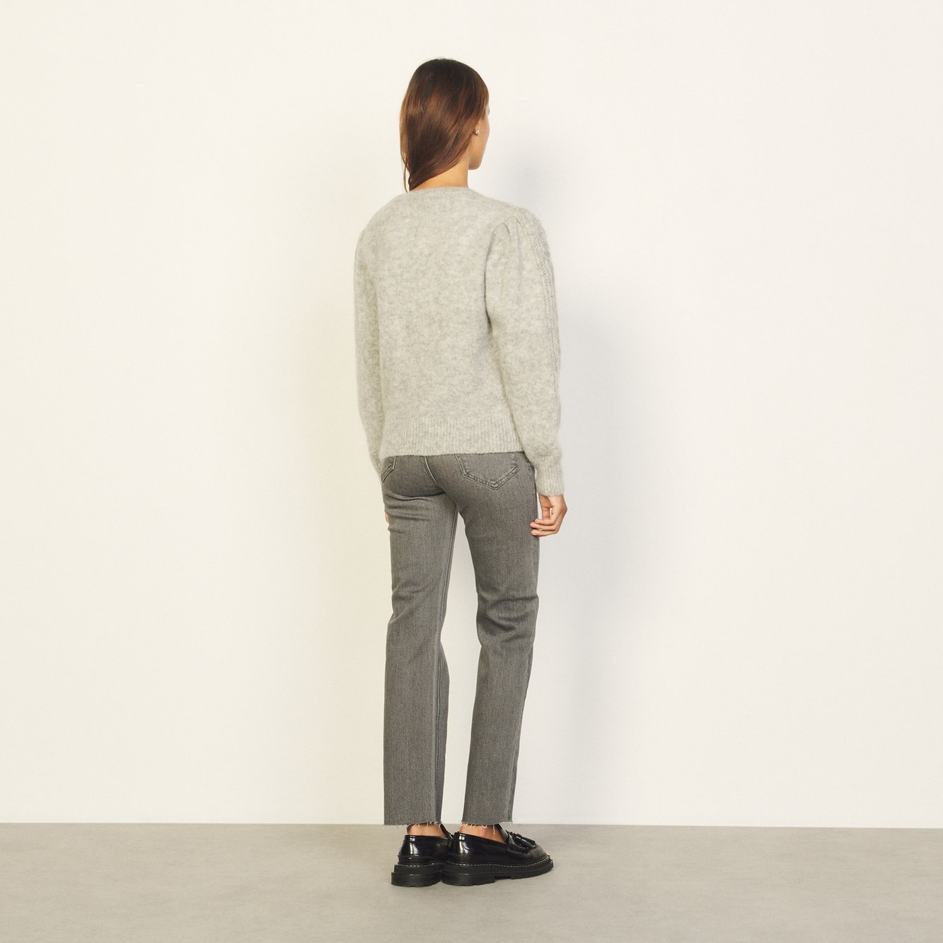 CARDIGAN Gris Chiné Sandro seconde main photo 2