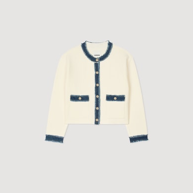 Cardigan à détails denim Sandro seconde main photo 1
