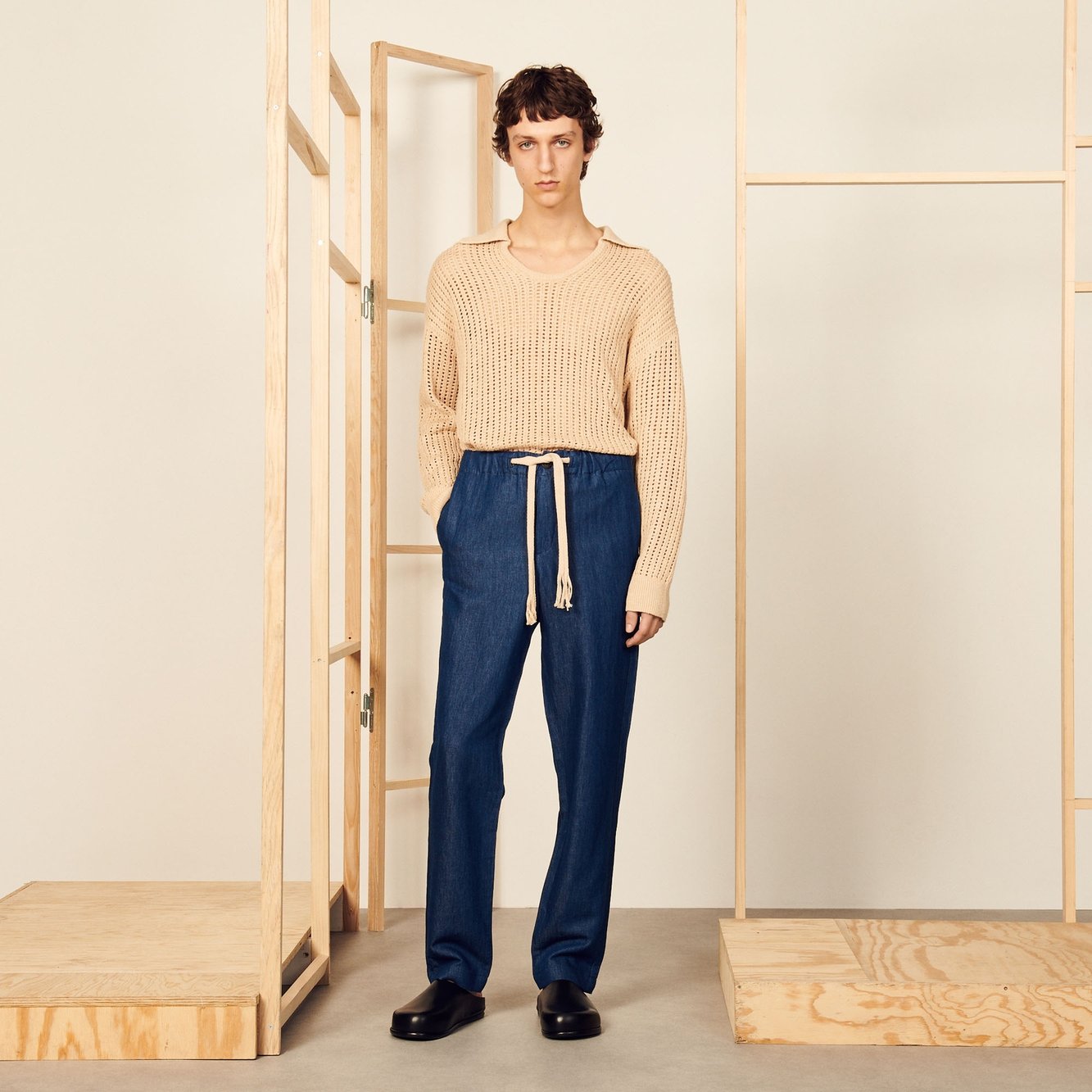 Wide-leg chambray Trousers Sandro second-hand photo 2