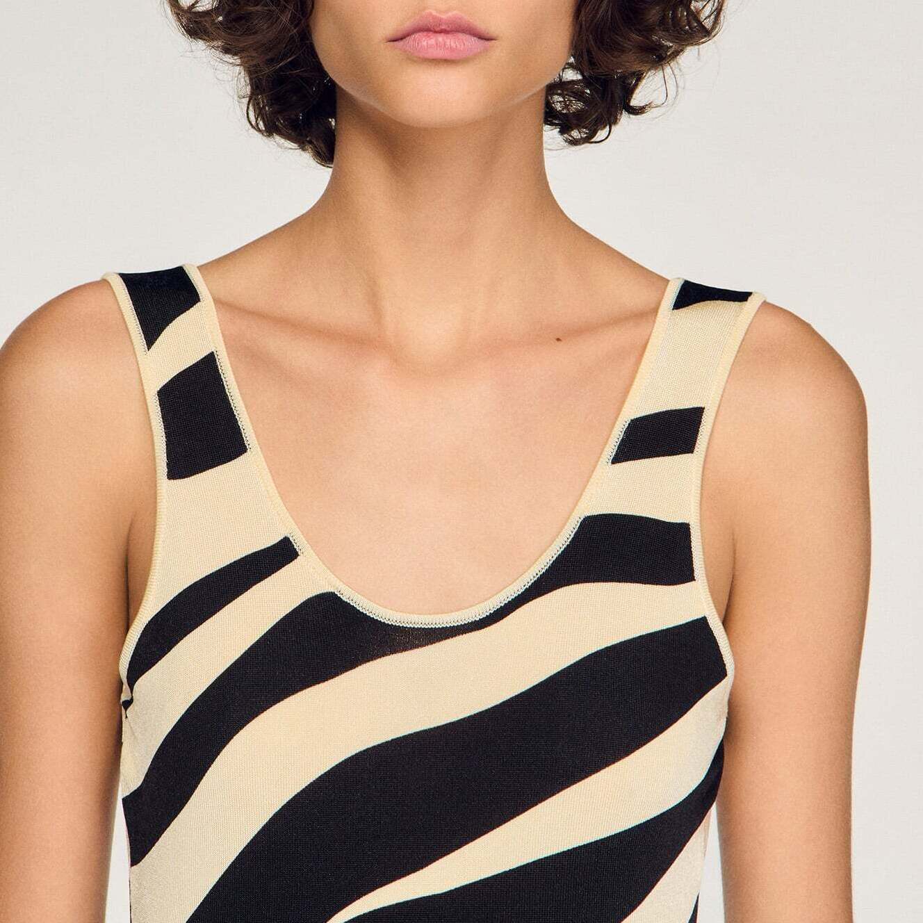 Zebra print knit bodysuit Sandro second-hand photo 4