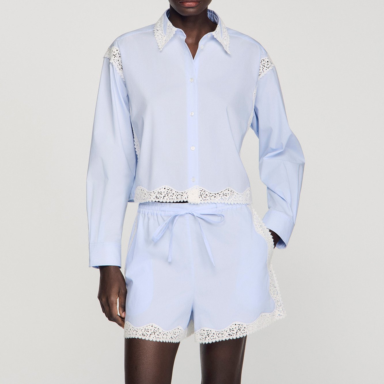 Overhemdblouse met kantdetails Sandro tweedehands photo 3