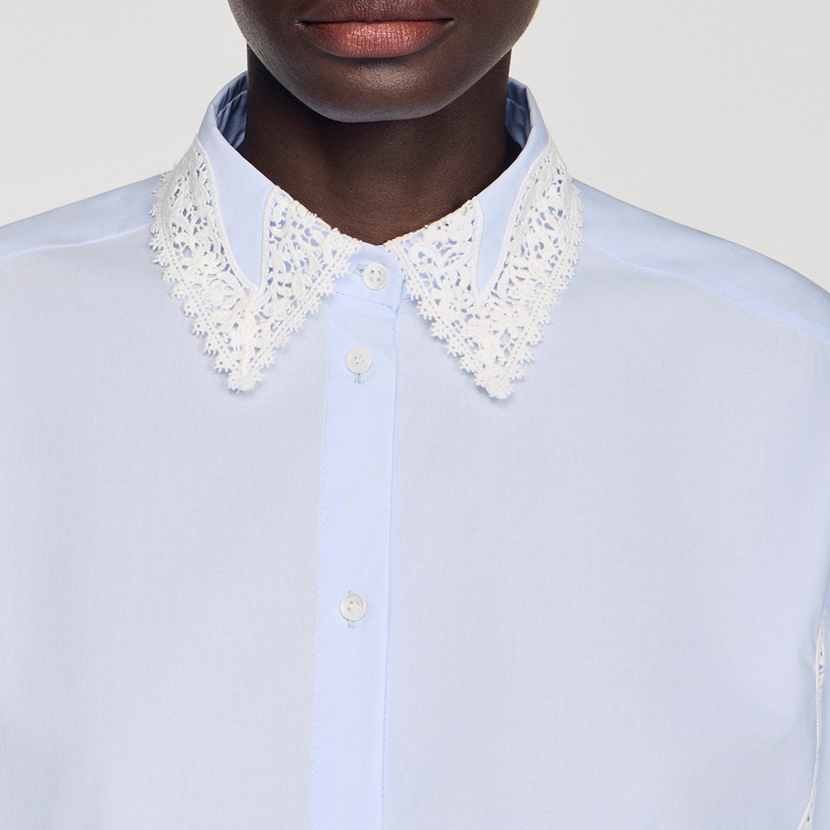 Overhemdblouse met kantdetails Sandro tweedehands photo 5