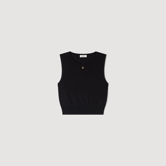 Pull court sans manches en maille Sandro seconde main photo 1