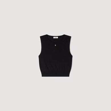 Pull court sans manches en maille Sandro seconde main photo 1