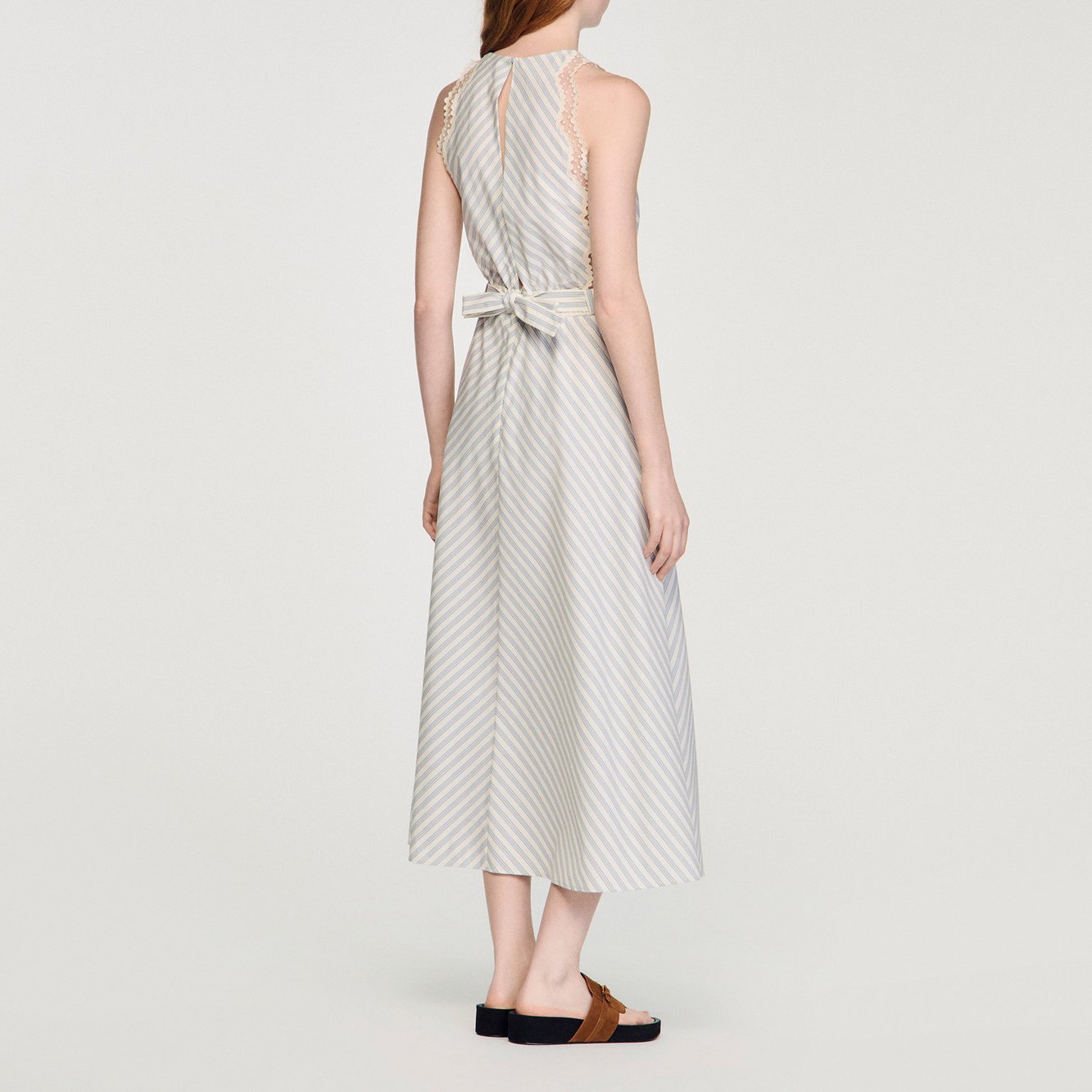 Robe longue en coton à rayures Sandro seconde main photo 3