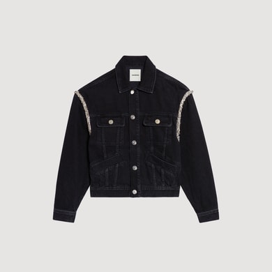 Veste en jean oversize strassée Sandro seconde main photo 1