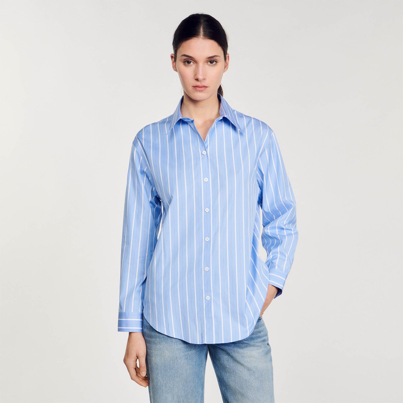 Stripy shirt with open lace back Sandro second-hand photo 4