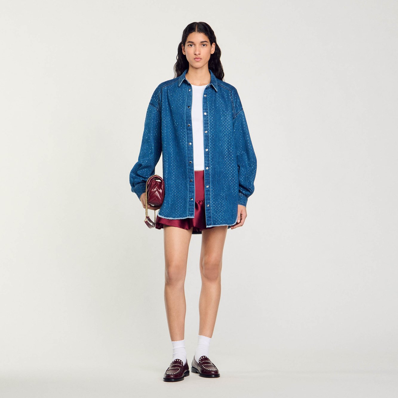Chemise strassée en Jean Sandro seconde main photo 2