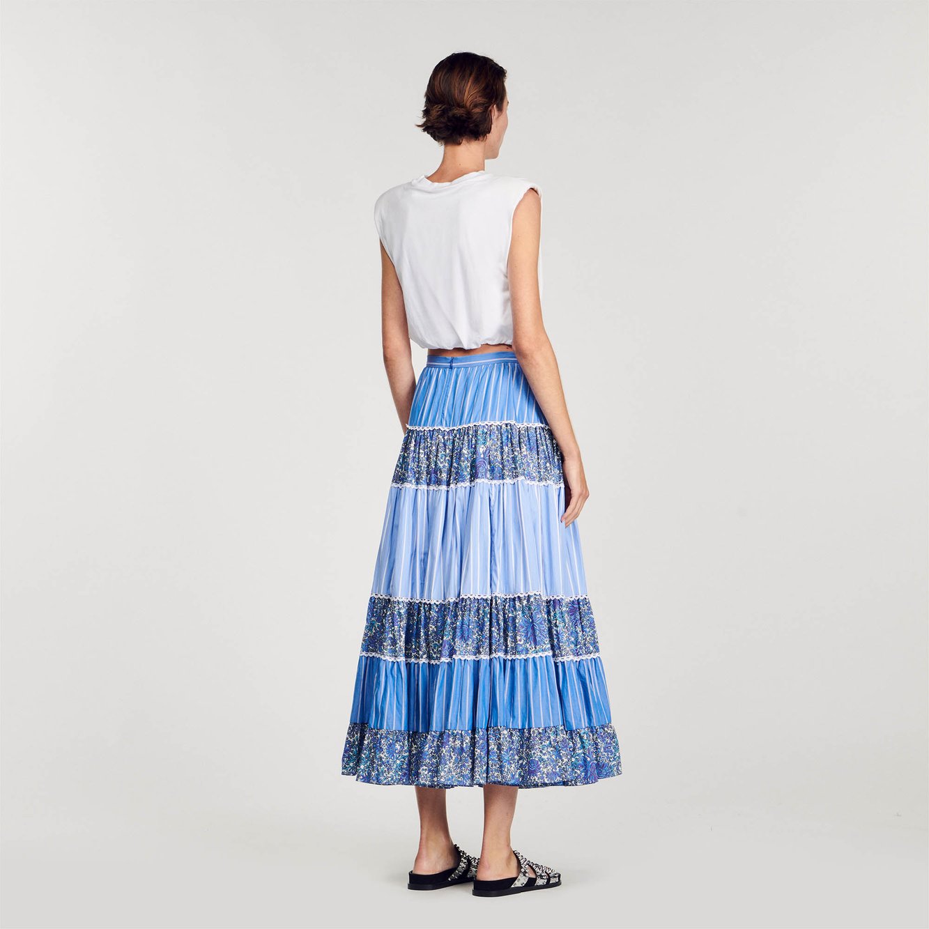 Falda larga patchwork Sandro segunda mano photo 2