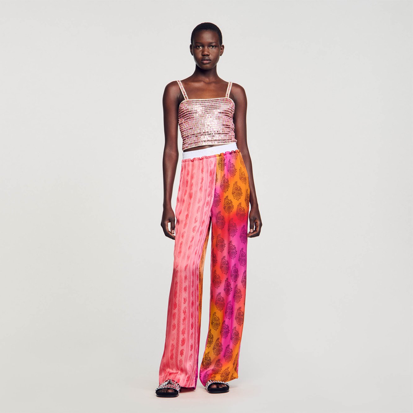 Wide-leg patterned Trousers Sandro second-hand photo 3