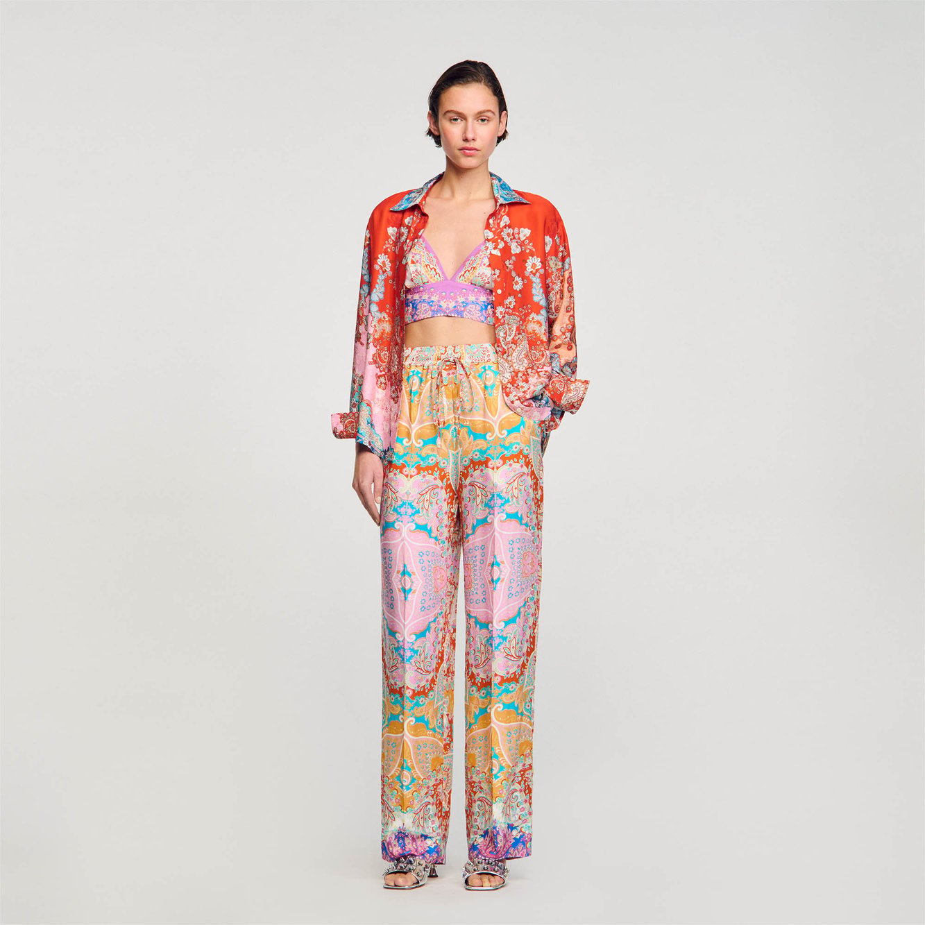 Patterned floaty Trousers Sandro second-hand photo 5