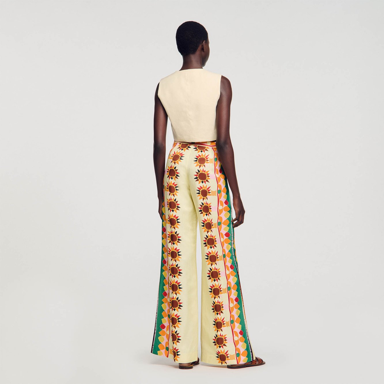 Printed flared Trousers Sandro second-hand photo 2