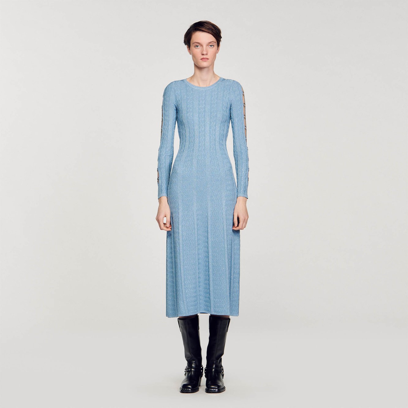 Robe midi en Maille à manches longues Sandro seconde main photo 3