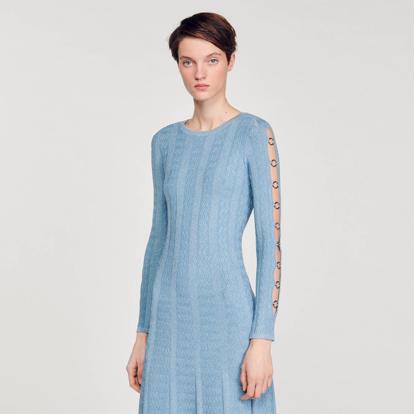 Long-sleeved knit midi dress Sandro second-hand photo 4