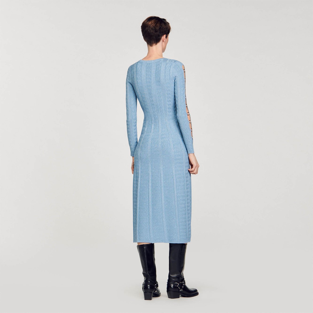 Long-sleeved knit midi dress Sandro second-hand photo 5