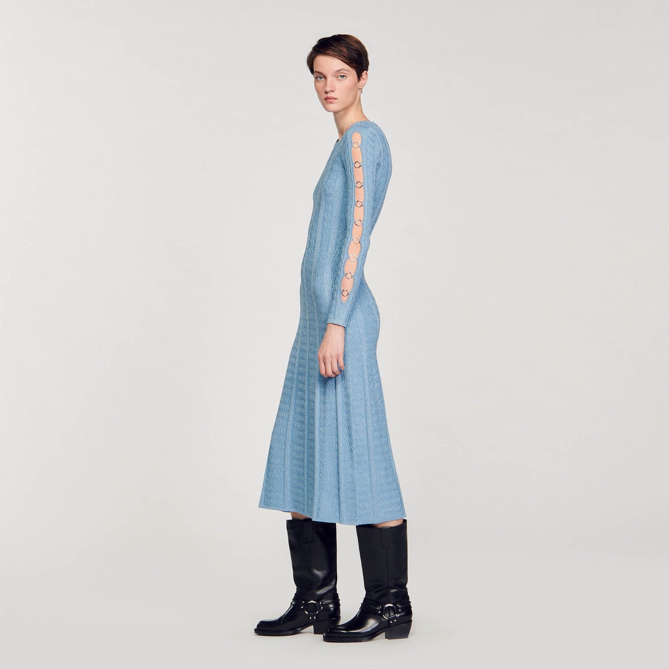 Long-sleeved knit midi dress Sandro second-hand photo 6