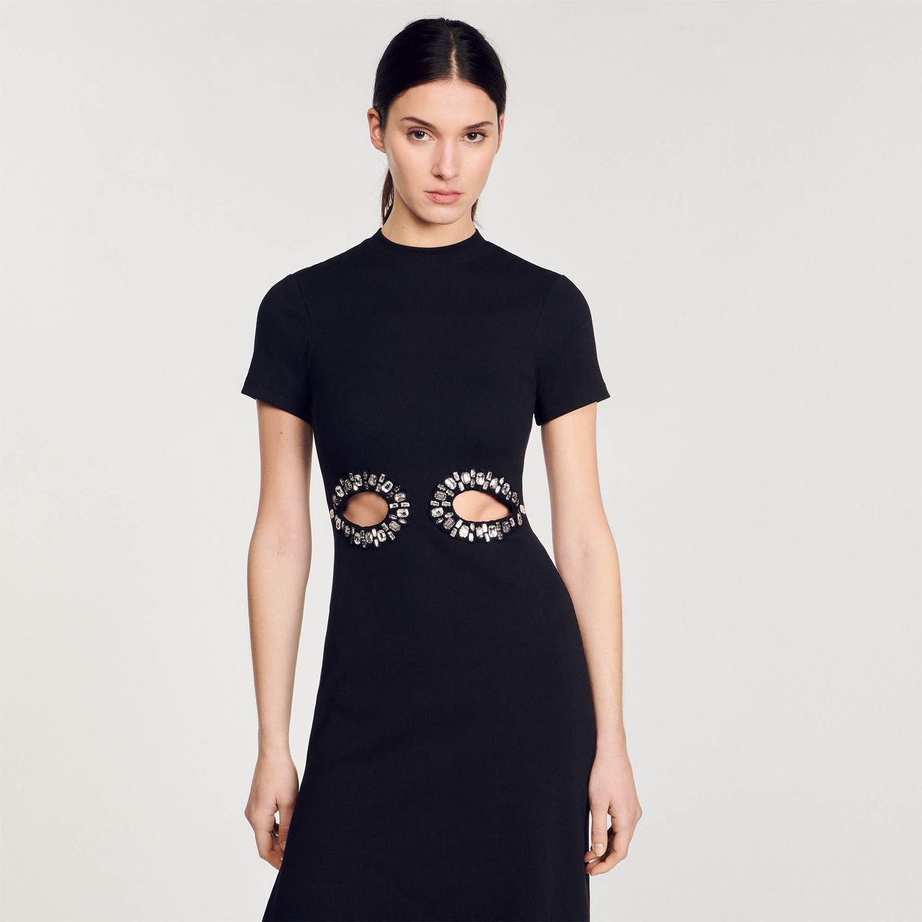 Rhinestone cutaway midi dress Sandro second-hand photo 4