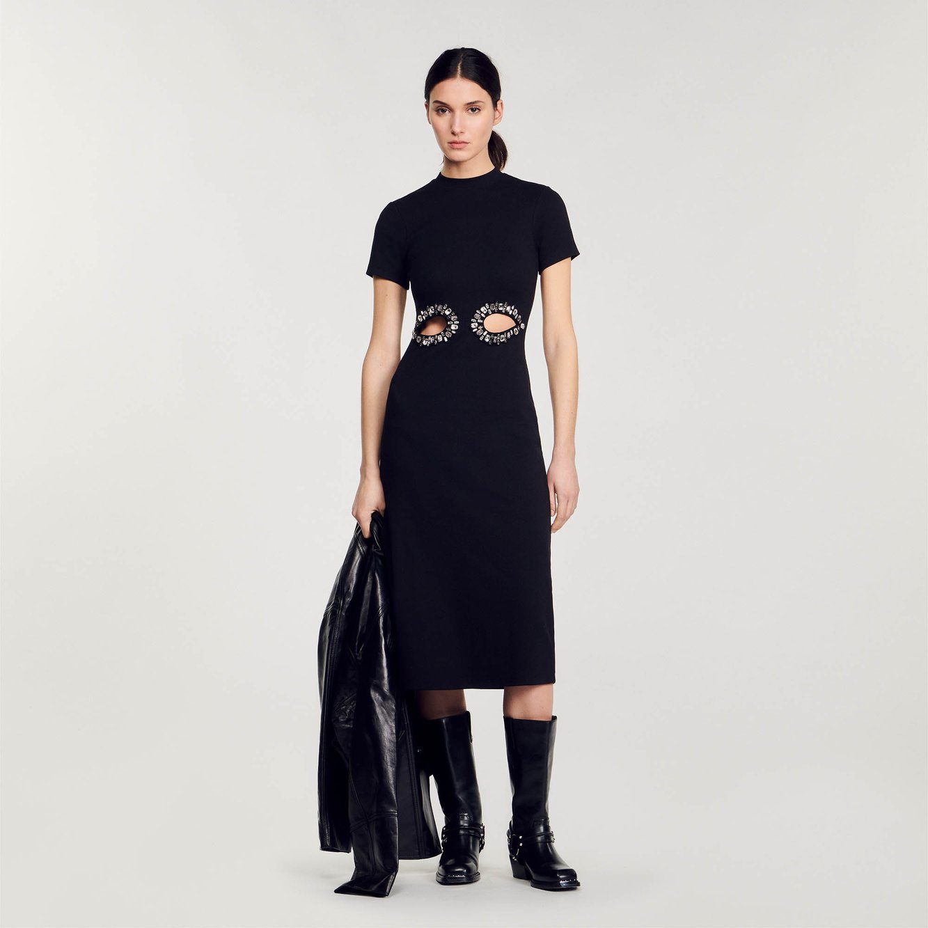 Rhinestone cutaway midi dress Sandro second-hand photo 6
