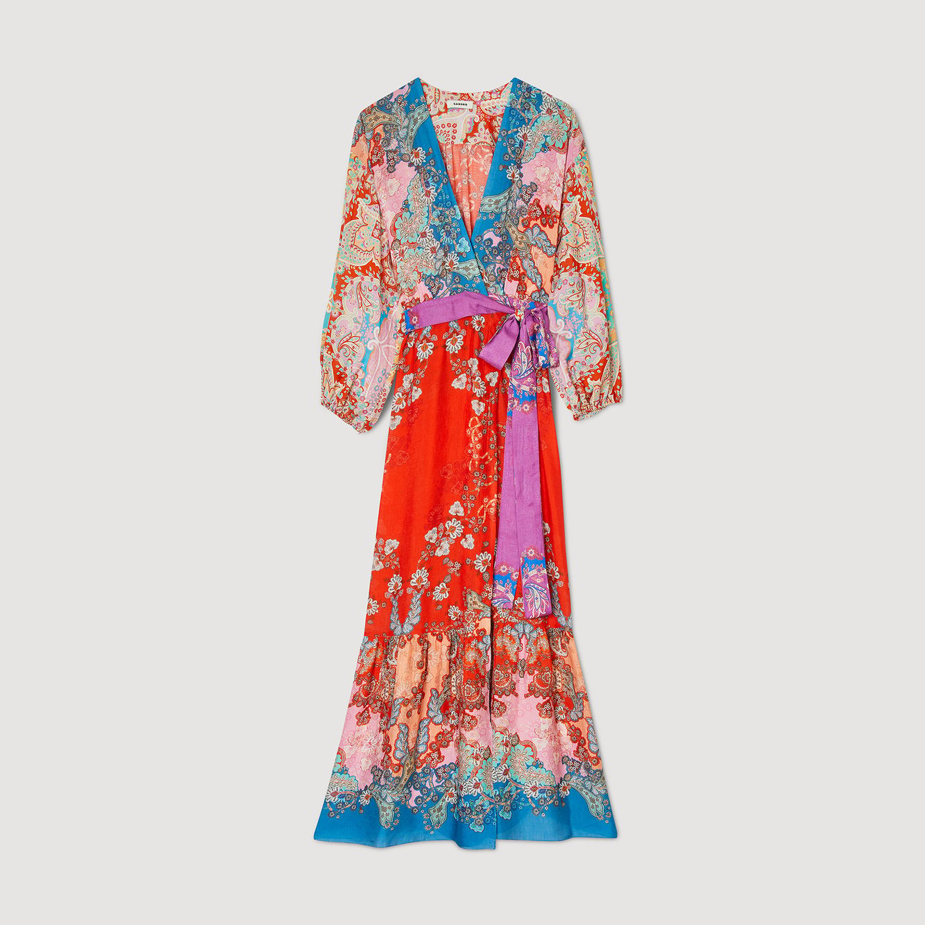 Langes Wickelkleid Sandro Second-Hand photo 1