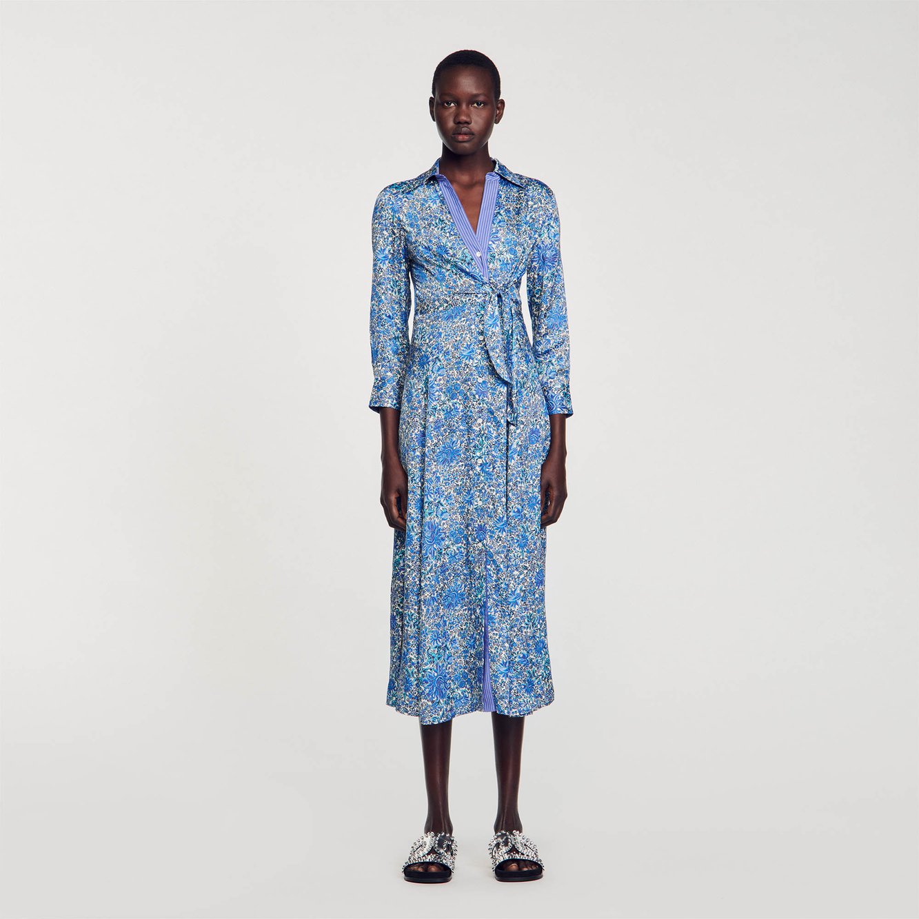 Floral print midi shirt dress Sandro second-hand photo 3
